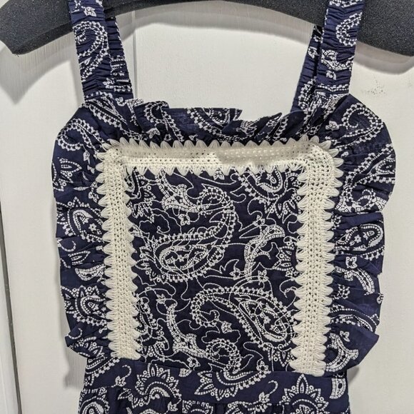 Nwt Sea Ny | Theodora Apron Dress In Blue Paisley - Picture 5 of 16